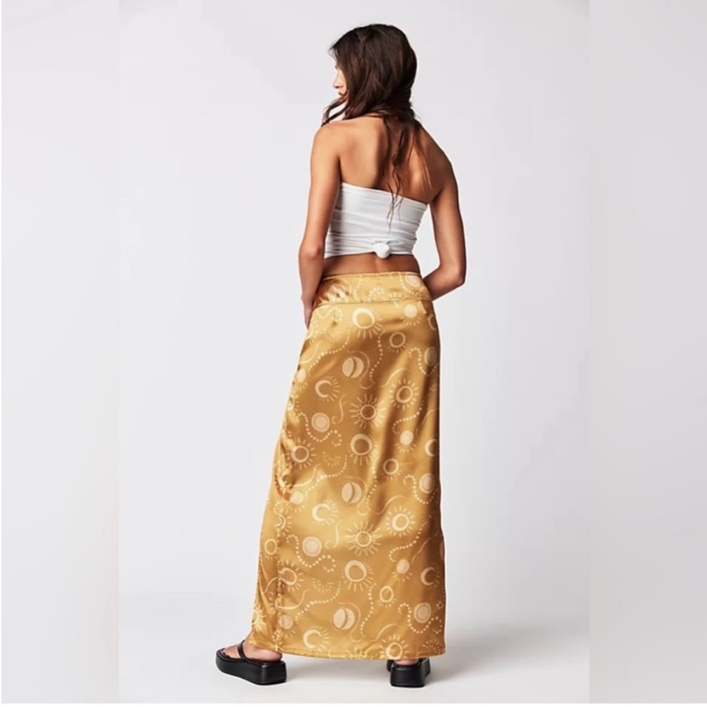 Free People Gold Celestial Skirt Size 8 - Picture 2 of 9